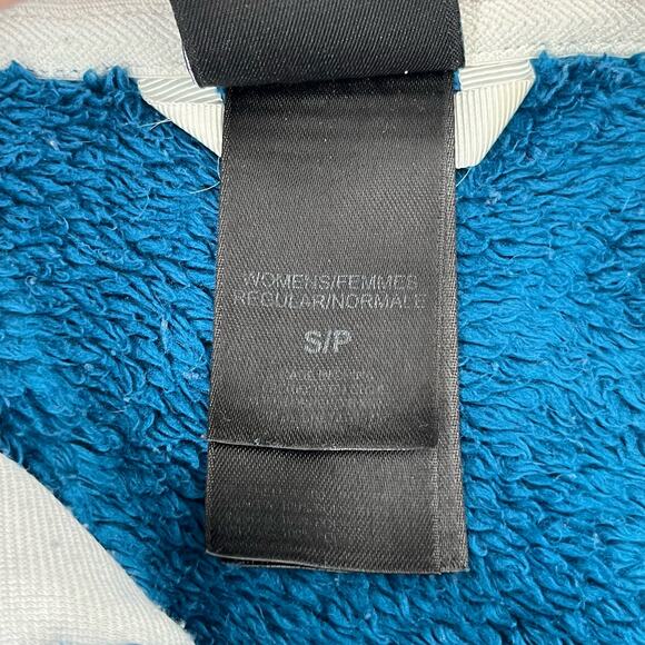 North Face Teal Blue Long Sleeve Zip Up Pockets Fleece Sweater Jacket Small - Picture 7 of 15